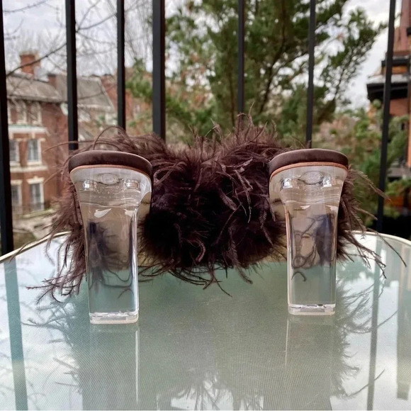 New Jeffrey Campbell Daisy Glass Feather Heels in Brown - Picture 10 of 13